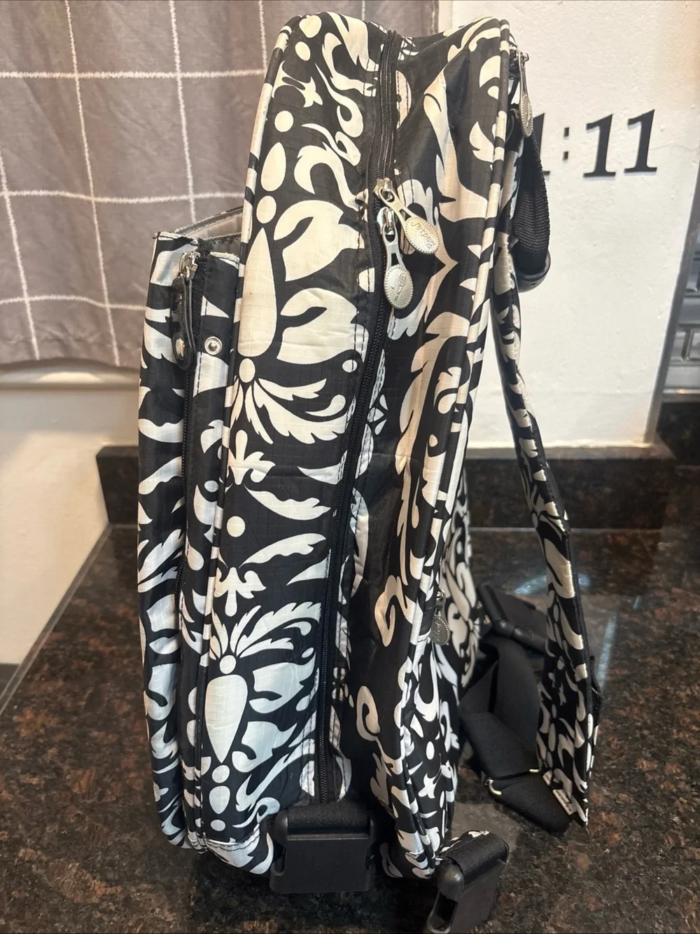 Life is Tennis Jetpac Black White Backpack Crossbody Travel Bag Jerome Jomash